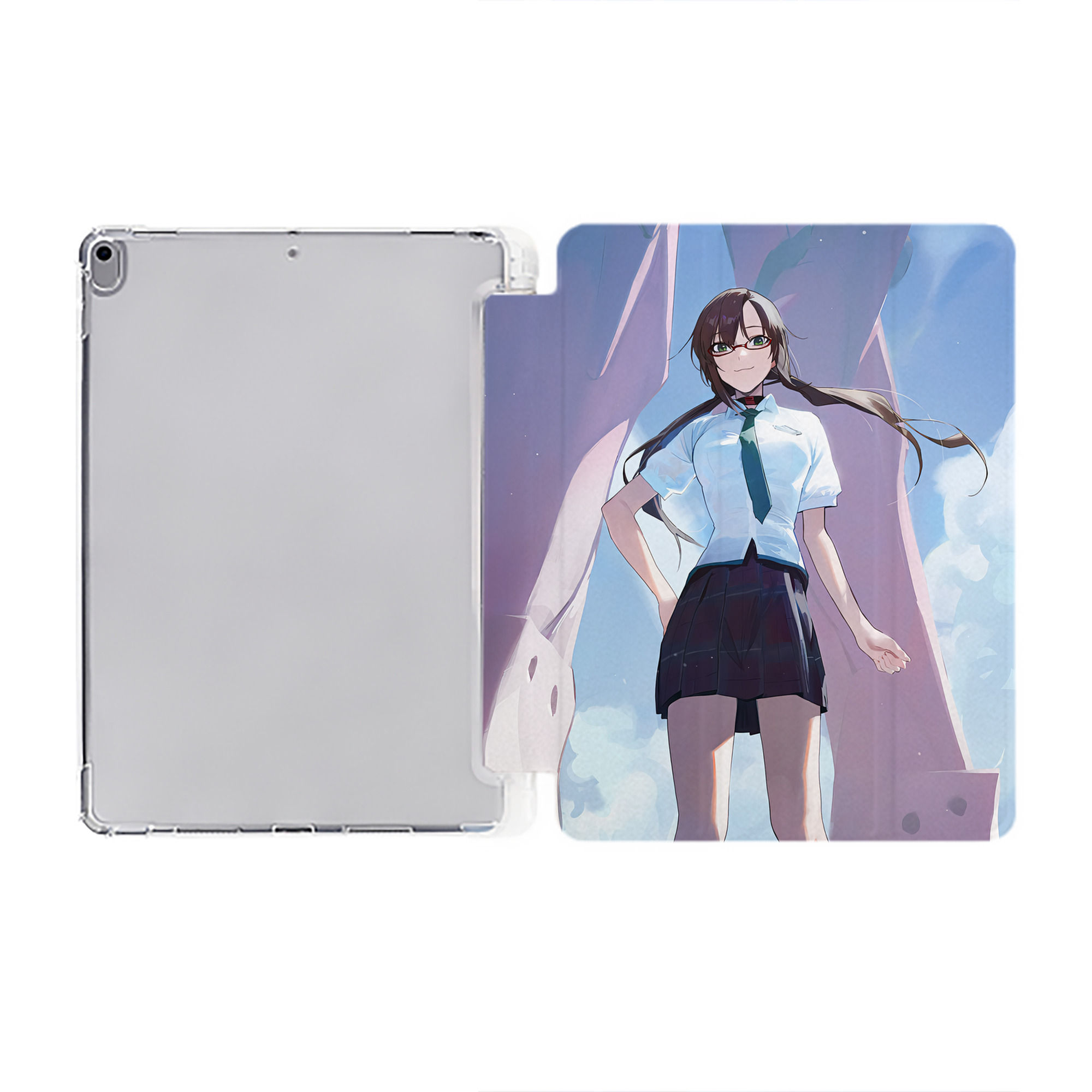 （画像用） EVA 新世紀エヴァンゲリオン IPad ケース ペン収納付き 三つ折りスタンド PUレザー×シリコン 対応機種9.5/10.5/10.9インチ